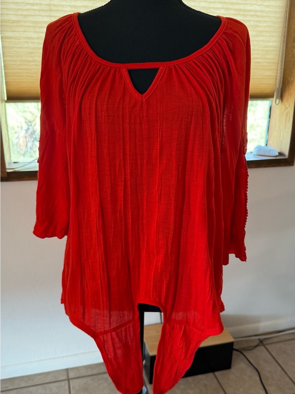 French Laundry Red Women's Peasant Blouse